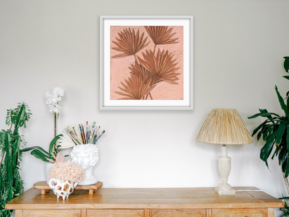 Earth Toned Fan Palms - Textured Artwork - Print Hemp Large